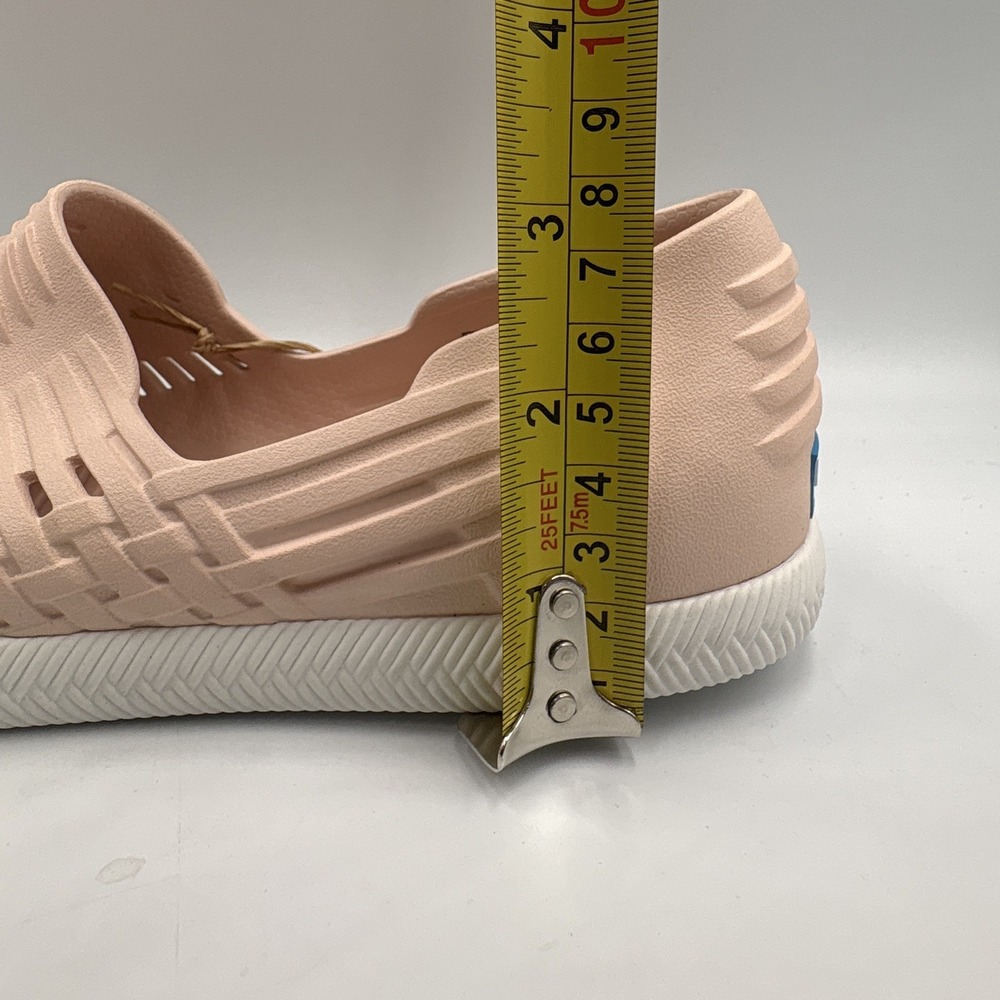 People Footwear Unisex Pink White Synthetic Slip-On Flat Round Toe Logo - Picture 10 of 15